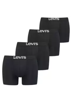 Боксёры Levi's (4 шт. в упаковке), с широким поясом с логотипом, черный
