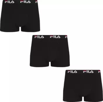 Боксы Fila (3 шт. в упаковке), с надписью-логотипом на поясе, черный