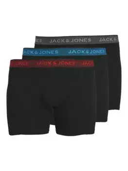 Боксы Jack & Jones PlusSize "JACWAISTBAND TRUNKS 3 PACK NOOS PLS" (упаковка, 3 шт.), цвет Asphalt