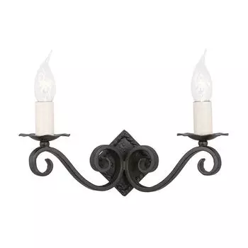 Бра 11 см, черное кованое железо, 2 лампочки Elstead Lighting