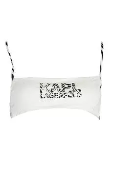 Бра-бандо Karl Lagerfeld Beachwear с контрастным принтом, белый