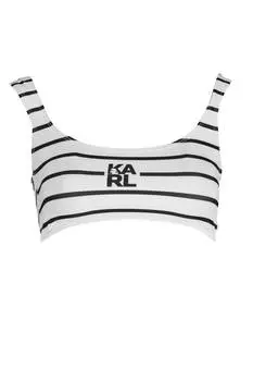 Бра-бандо Karl Lagerfeld Beachwear с контрастными полосами, белый