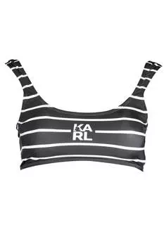 Бра-бандо Karl Lagerfeld Beachwear с контрастными полосами, черный