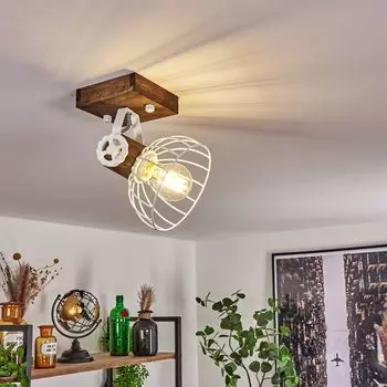 Бра »Cotes« из дерева/металла коричневого/белого цвета со световым эффектом hofstein