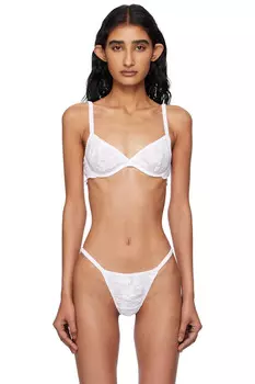 Бра с вышивкой Fruity Booty, белый