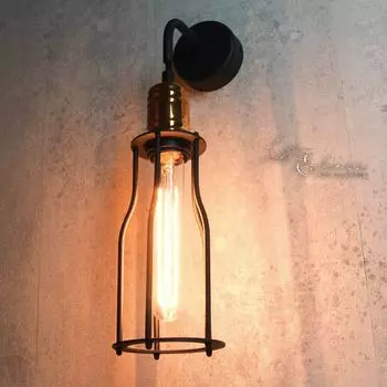 Бра винтажный индустриальный "Мастерская" черный медный металлический настенный светильник гостиная спальня прихожая Licht-Erlebnisse