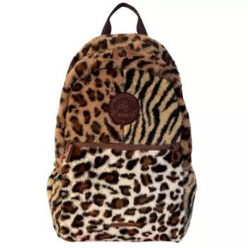 BRABOSTON Удобный флисовый рюкзак с леопардовым принтом унисекс, черный/белый/розовый/кофейный
