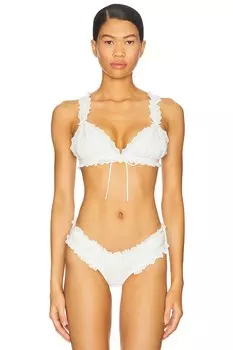 Бралет Edie с вышивкой «глазок» от For Love & Lemons, white