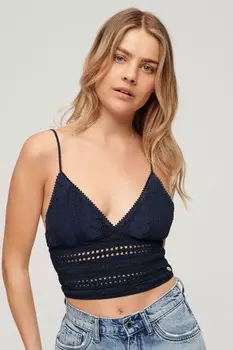 Бралет из джерси с кружевом Superdry, синий