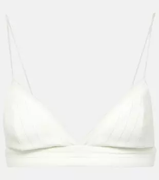 Бралет PInstripe с люрексом Alex Perry, белый