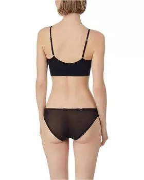 Бралетт OnGossamer Gossamer Mesh Longline Bralette, черный