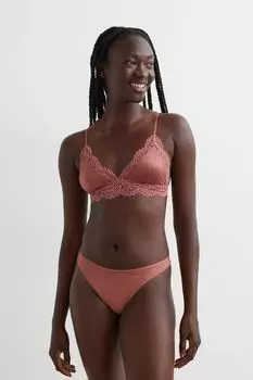 Бралетт с кружевной отделкой H&amp;M, античный розовый