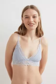Бралетт с кружевным краем H&amp;M, светло-синий
