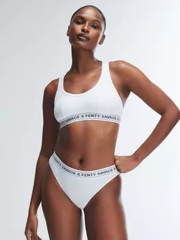 Бралетт Savage X Fenty Cotton Essentials Logo-Trim Racerback, цвет Hazy White