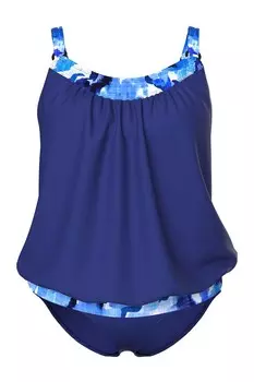 Бралетт Танкини Ulla Popken, цвет Indigo/Sky blue
