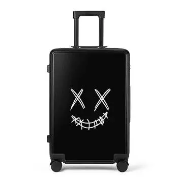 Bran Rabbit Сумка-тележка унисекс BLANBUNNY на колесиках, Подмигивающий смайлик (белый)