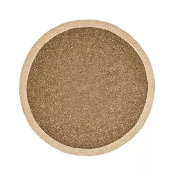 BrandEv Clara Тканый джутовый ковер - коричневый/кремовый - 90x90 см MarkaEv