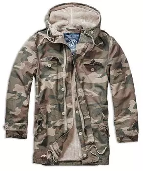 Куртка пуховик женский Brandit BW с капюшоном, камуфляжный