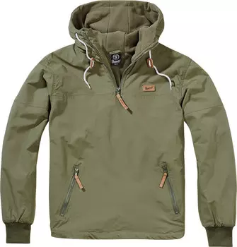 Куртка Brandit Luke Windbreaker с капюшоном, оливковый