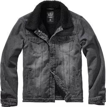 Куртка Brandit Sherpa Denim с прямым разрезом, черный