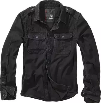 Рубашка Brandit Vintage Longsleeve, черный