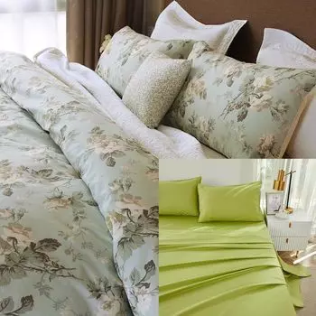 Brandream, 7 шт., пуховое одеяло с цветочным принтом во французском стиле, постельное белье из египетского хлопка, комплект постельного белья размера «queen-size»