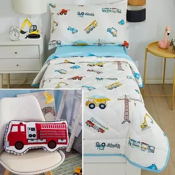 Brandream Подушка для мальчиков Подушка для пожарной машины и комплект постельного белья для малышей