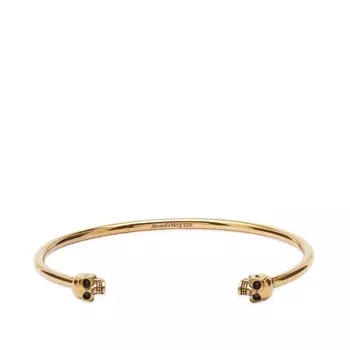 Браслет Alexander Mcqueen Thin Twin Skull, золотистый