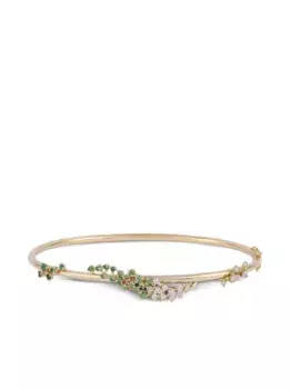 Браслет-бэнгл Scatter из желтого золота с цаворитом и бриллиантами Ananya, золотой