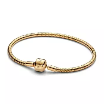 Браслет Barrel Clasp Snake Chain Pandora, покрытие - золото