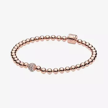 Браслет Beads & Pav, розовое золото