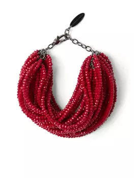 Браслет Brunello Cucinelli с бусинами, серебристый