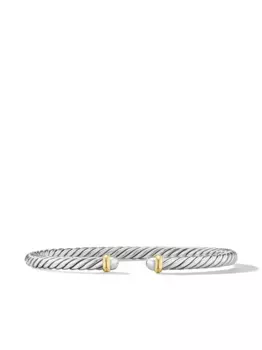 Браслет Cable Flex из серебра и желтого золота (4 мм) David Yurman, серебяный