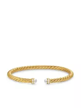 Браслет Cablespira из 18-каратного желтого золота с жемчугом и бриллиантами David Yurman, золотой