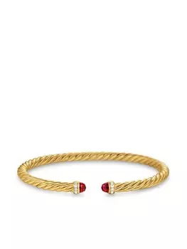 Браслет Cablespira из желтого золота 18 карат с гранатом и бриллиантами David Yurman, золотой