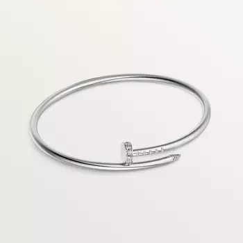 Браслет Cartier Bracelet Juste un Clou, маленькая модель, бриллианты, белое золото