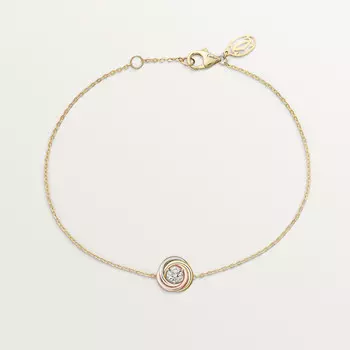 Браслет Cartier Bracelet Trinity, на цепочке, бриллиант круглой огранки, белое золото