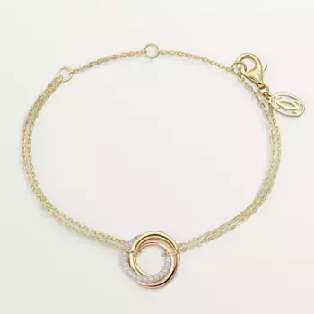 Браслет Cartier Trinity, белое золото/розовое золото/желтое золото/бриллианты
