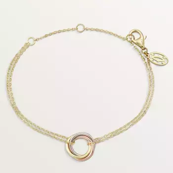 Браслет Cartier Trinity с подвеской, белое/розовое/желтое золото