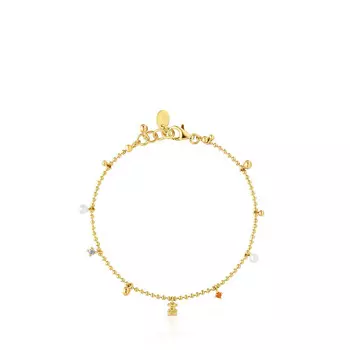 Браслет-цепочка Tous Grain, позолоченное серебро/жемчуг/драгоценные камни