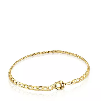 Браслет-цепочка Tous Manifesto Curb With 18kt Gold Plating Over Silver, позолоченное серебро