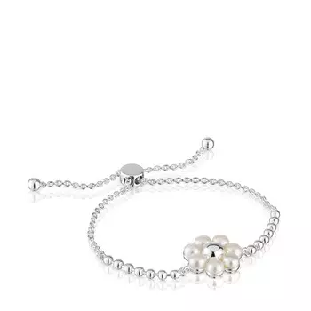 Браслет-цепочка Tous Sugar Party Flower, серебро/жемчуг