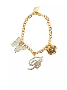 Браслет-цепочка, украшенный кристаллами BLUMARINE, золотой