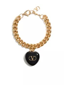 Браслет-цепочка золотистого цвета с подвеской в виде сердца Valentino Garavani, золотой