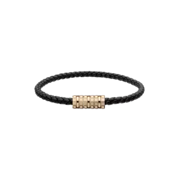 Браслет Chopard ICE CUBE BRACELET - Черная кожа - металл цвета розового золота
