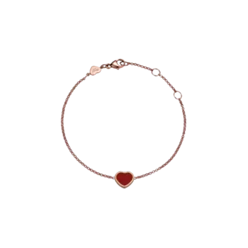 Браслет Chopard My happy hearts из розового золота с сердоликом