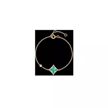 Браслет Color Blossom BB Star, желтое золото, амазонит и бриллиант Louis Vuitton, золотой