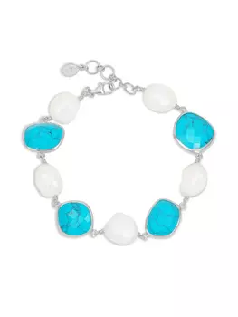 Браслет DOWER AND HALL с камешками, серебряный