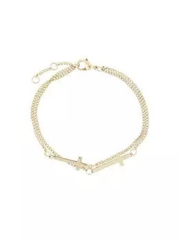 Браслет двойной крест Dsquared2, металлик