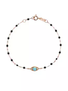 Браслет Evil Eye из желтого золота с бирюзой и бриллиантами Gigi Clozeau, черный